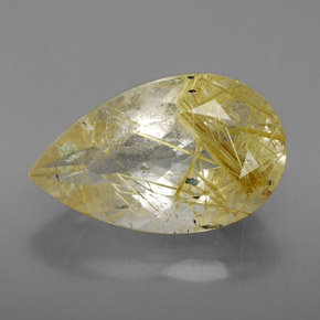 Quartz rutilé jaune naturelle transparent, 8,11 ct, transparent / translucide