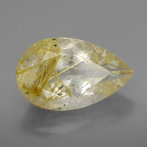 Quartz rutilé jaune naturelle transparent, 8,11 ct, transparent / translucide
