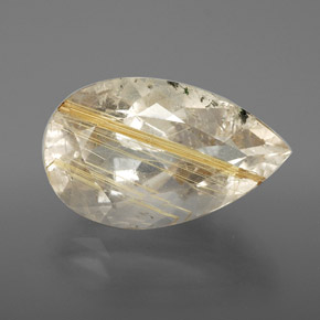 Quartz rutilé jaune naturelle transparent, 8,49 ct, transparent / translucide