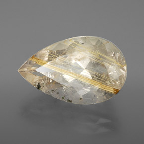 Quartz rutilé jaune naturelle transparent, 8,49 ct, transparent / translucide