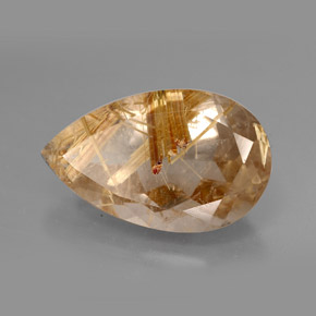Quartz rutilé jaune naturelle en forme de poire, 8,23 ct, opaque