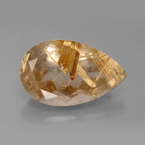 Quartz rutilé jaune naturelle en forme de poire, 8,23 ct, opaque