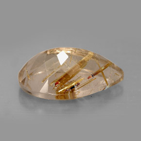 Quartz rutilé jaune naturelle en forme de poire, 8,23 ct, opaque