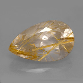 Quartz rutilé jaune naturelle transparent, 9,12 ct, transparent / translucide
