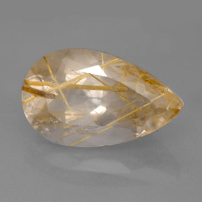 Quartz rutilé jaune naturelle transparent, 9,12 ct, transparent / translucide
