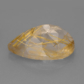 Quartz rutilé jaune naturelle transparent, 9,12 ct, transparent / translucide
