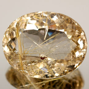 Quartz rutilé jaune naturelle coupe ovale, 8,47 ct, transparent