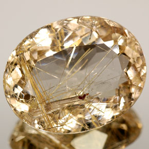 Quartz rutilé jaune naturelle coupe ovale, 8,47 ct, transparent