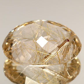 Quartz rutilé jaune naturelle coupe ovale, 8,47 ct, transparent