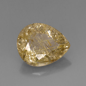 Quartz rutilé jaune naturelle transparent, 16,38 ct, transparent / translucide