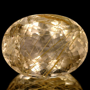 Quartz rutilé jaune naturelle transparent, 15,46 ct, transparent / translucide