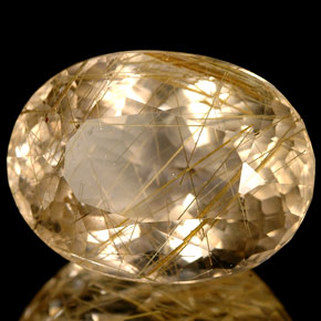 Quartz rutilé jaune naturelle transparent, 15,46 ct, transparent / translucide