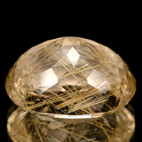 Quartz rutilé jaune naturelle transparent, 15,46 ct, transparent / translucide
