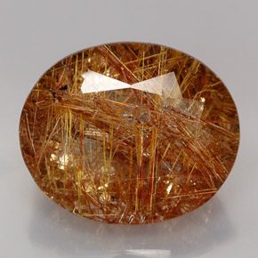 Quartz rutilé jaune naturelle transparent, 38,00 ct, transparent / translucide