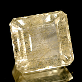 Quartz rutilé jaune naturelle transparent, 8,70 ct, transparent / translucide
