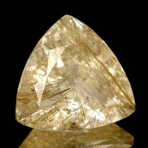 Quartz rutilé jaune naturelle transparent, 6,72 ct, transparent / translucide
