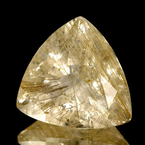 Quartz rutilé jaune naturelle transparent, 6,72 ct, transparent / translucide