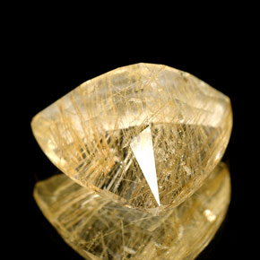 Quartz rutilé jaune naturelle transparent, 6,72 ct, transparent / translucide