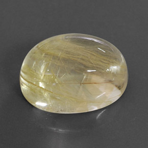 Quartz rutilé jaune naturelle coupe ovale, 19,39 ct, transparent