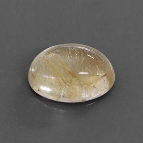 Quartz rutilé jaune naturelle coupe ovale, 14,22 ct, transparent