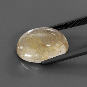 Quartz rutilé jaune naturelle coupe ovale, 14,22 ct, transparent