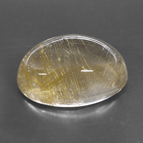 Quartz rutilé jaune naturelle coupe ovale, 13,78 ct, transparent
