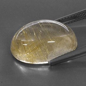 Quartz rutilé jaune naturelle coupe ovale, 13,78 ct, transparent