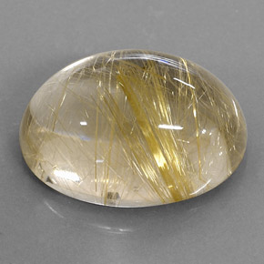 Quartz rutilé jaune naturelle coupe ovale, 14,80 ct, transparent