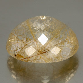 Quartz rutilé jaune naturelle transparent, 52,32 ct, transparent / translucide
