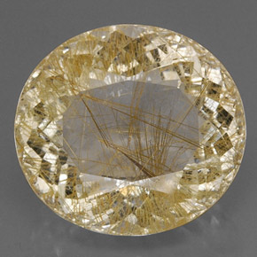 Quartz rutilé jaune naturelle transparent, 30,51 ct, transparent / translucide