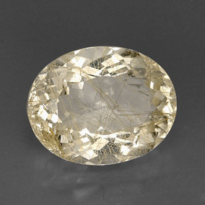 Quartz rutilé jaune naturelle transparent, 12,32 ct, transparent / translucide