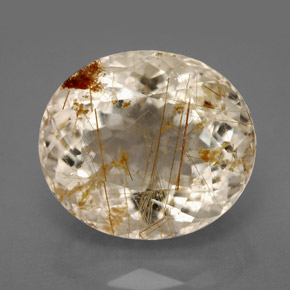 Quartz rutilé jaune naturelle transparent, 13,26 ct, transparent / translucide