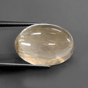 Quartz rutilé jaune naturelle coupe ovale, 13,66 ct, transparent