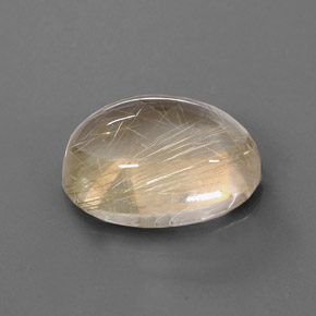 Quartz rutilé jaune naturelle coupe ovale, 13,66 ct, transparent