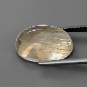 Quartz rutilé jaune naturelle coupe ovale, 13,66 ct, transparent