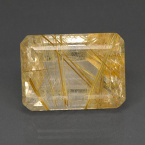 Quartz rutilé jaune naturelle transparent, 37,16 ct, transparent / translucide
