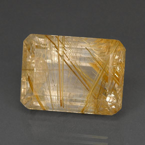Quartz rutilé jaune naturelle transparent, 37,16 ct, transparent / translucide