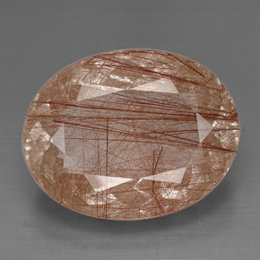 Quartz rutilé marron naturelle transparent, 51,41 ct, transparent / translucide