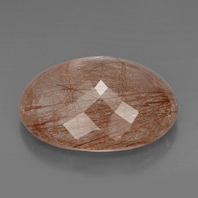 Quartz rutilé marron naturelle transparent, 51,41 ct, transparent / translucide