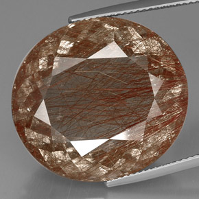 Quartz rutilé marron naturelle transparent, 40,74 ct, transparent / translucide
