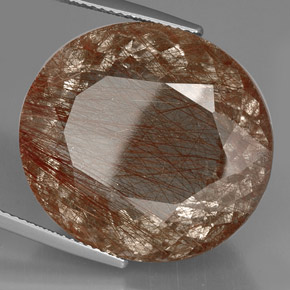 Quartz rutilé marron naturelle transparent, 40,74 ct, transparent / translucide