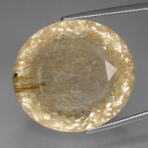 Quartz rutilé jaune naturelle transparent, 95,96 ct, transparent / translucide