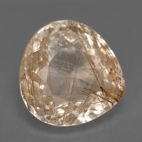 Quartz rutilé incolore naturelle transparent, 12,48 ct, transparent / translucide