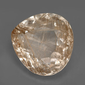 Quartz rutilé incolore naturelle transparent, 12,48 ct, transparent / translucide