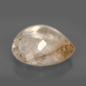 Quartz rutilé incolore naturelle transparent, 12,48 ct, transparent / translucide