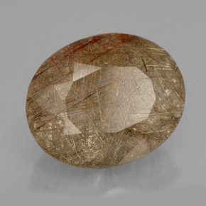 Quartz rutilé marron naturelle transparent, 10,90 ct, transparent / translucide
