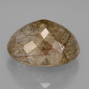 Quartz rutilé marron naturelle transparent, 10,90 ct, transparent / translucide