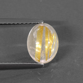 Quartz rutilé jaune naturelle transparent, 1,66 ct, transparent / translucide