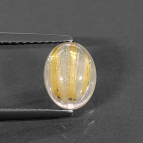 Quartz rutilé jaune naturelle transparent, 1,50 ct, transparent / translucide