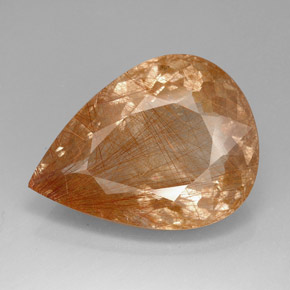 Quartz rutilé marron naturelle transparent, 83,74 ct, transparent / translucide